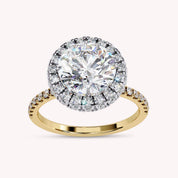 Hidden Halo Solitaire Engagement Ring 8.5mm Lab Grown Diamond