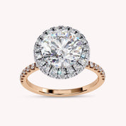 Hidden Halo Solitaire Engagement Ring 8.5mm Lab Grown Diamond