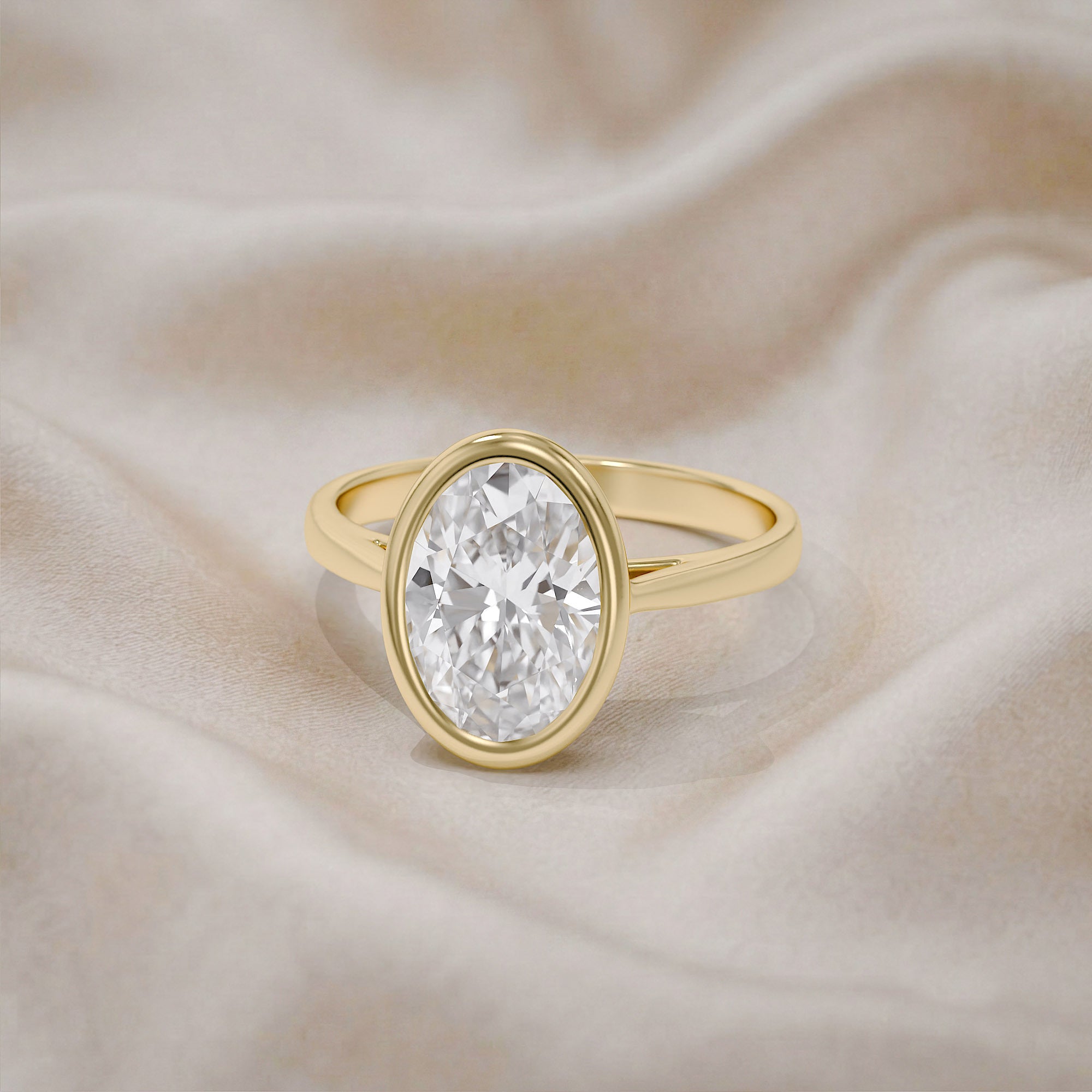 Solitaire Engagement Ring 10X8mm Lab Grown Diamond