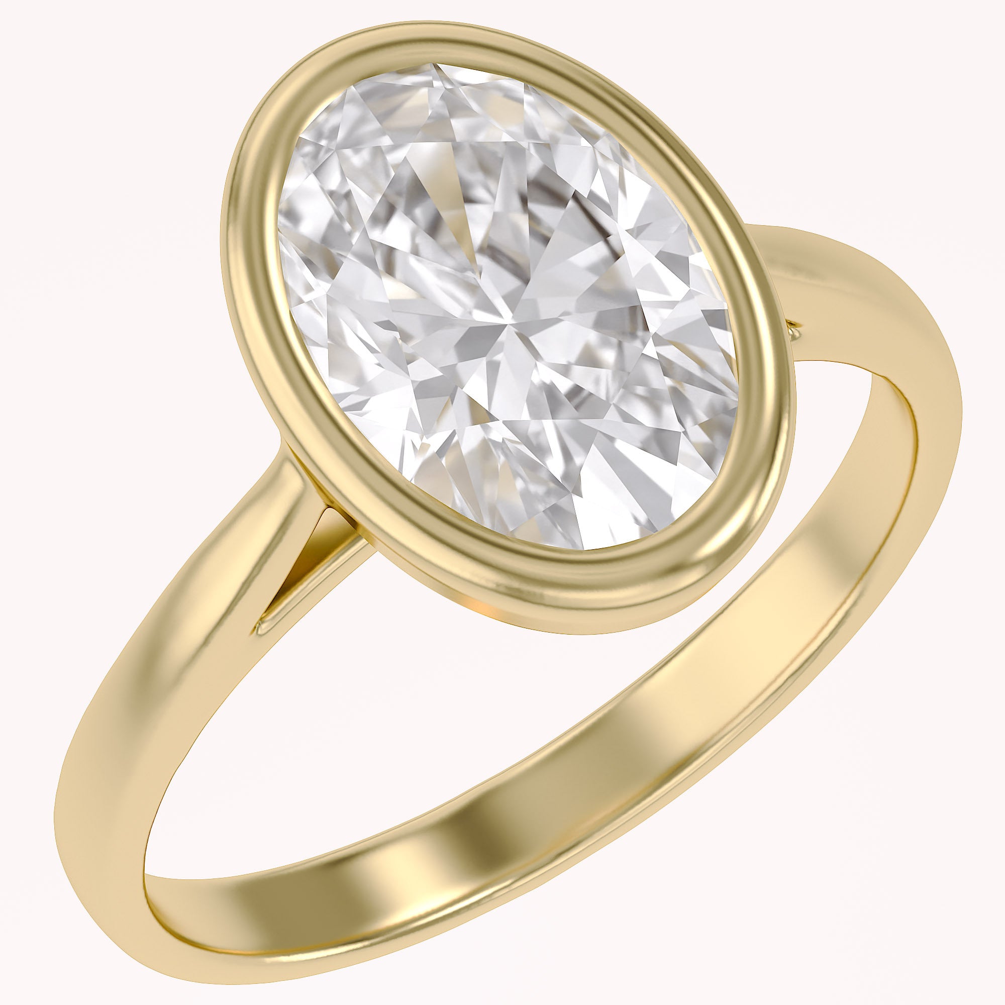 Solitaire Engagement Ring 10X8mm Lab Grown Diamond