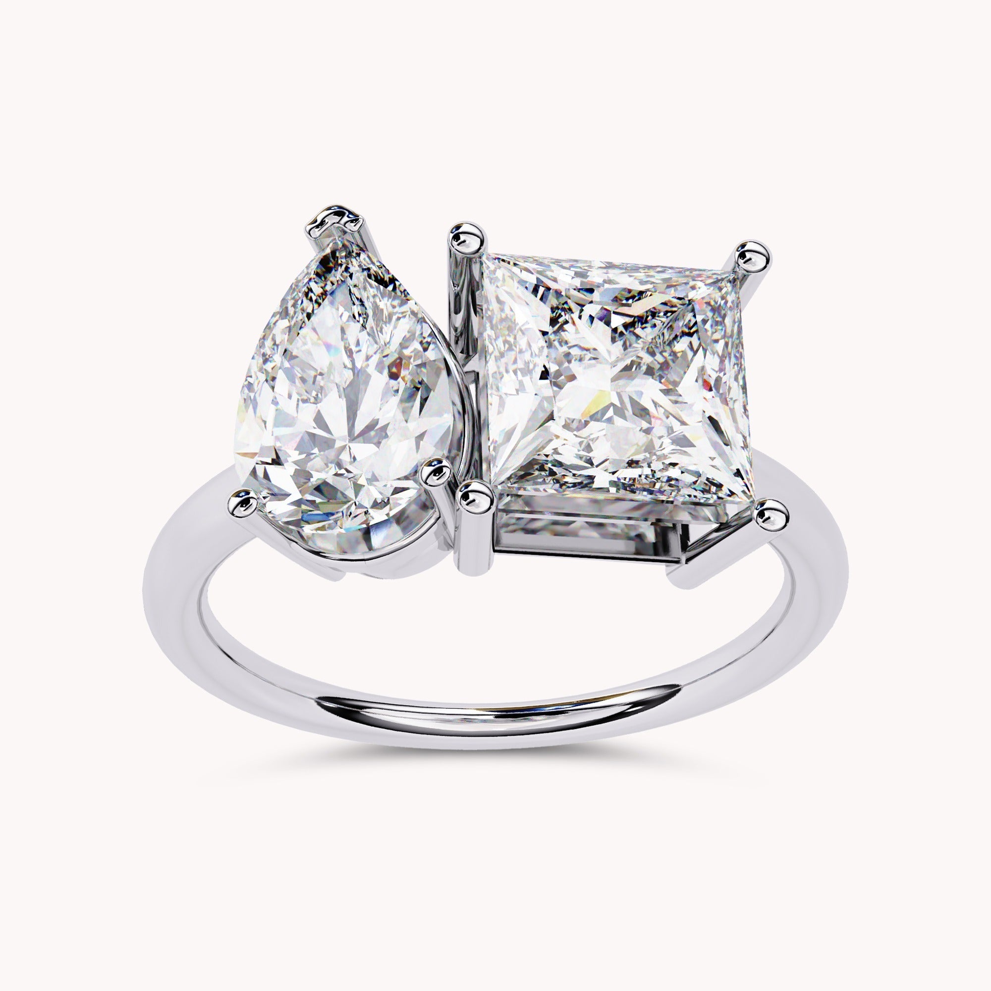 Toi Et Moi Ring Pear and Princess Lab Grown Diamond