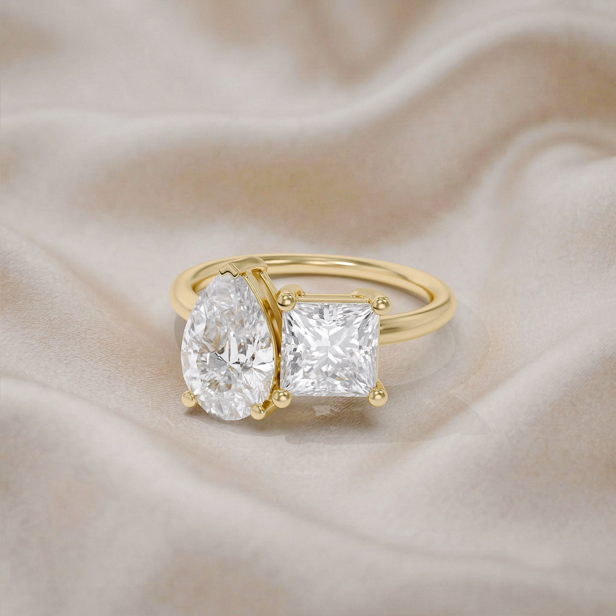 Toi Et Moi Ring Pear and Princess Lab Grown Diamond