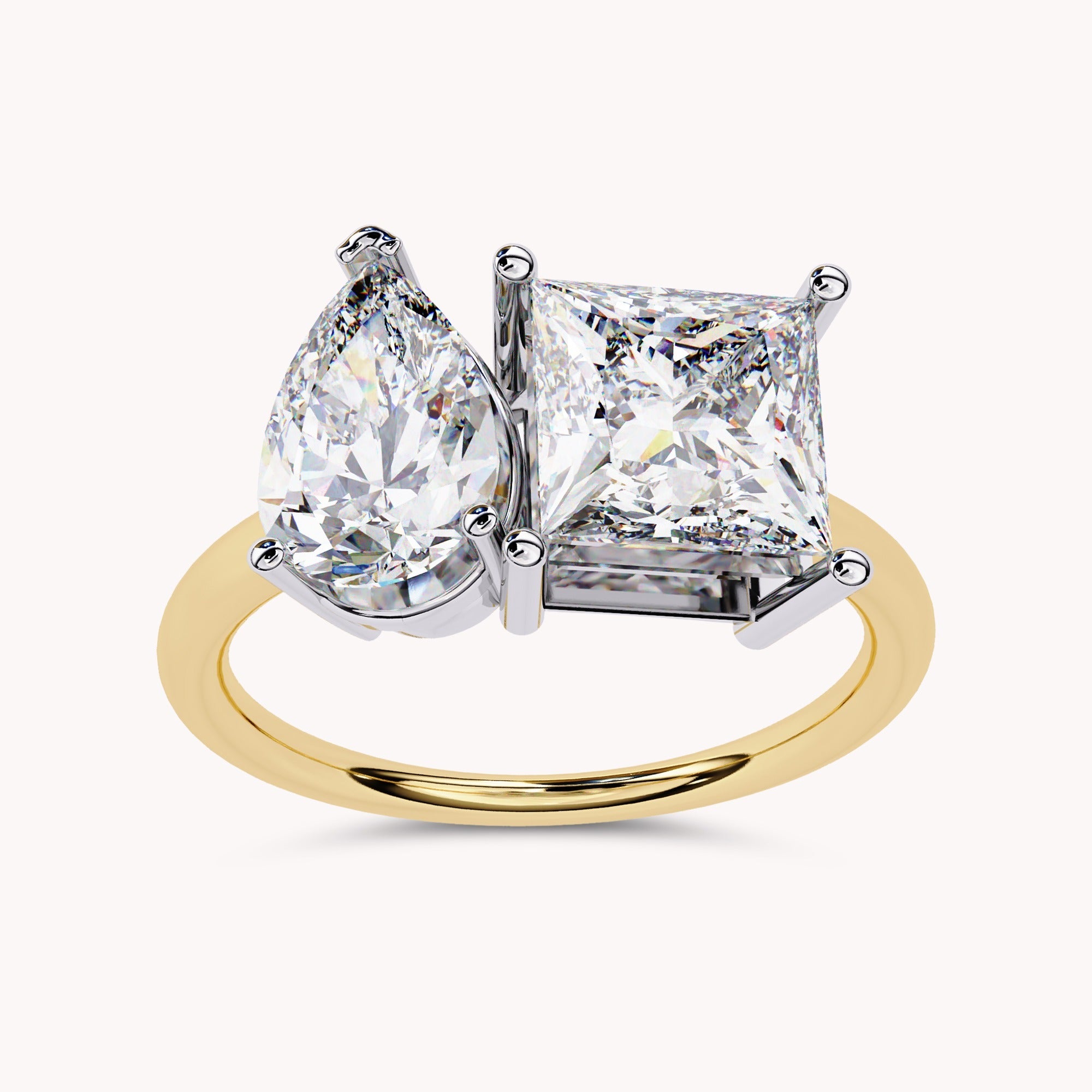 Toi Et Moi Ring Pear and Princess Lab Grown Diamond