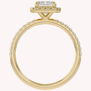 Halo Solitaire Engagement Ring 8X6mm Lab Grown Diamond