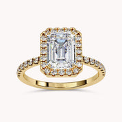 Halo Solitaire Engagement Ring 8X6mm Lab Grown Diamond