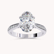 Solitaire Engagement Ring 10.5x7mm Oval & Round Lab Grown Diamond