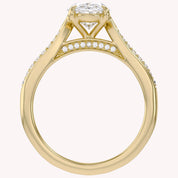 Solitaire Engagement Ring 10.5x7mm Oval & Round Lab Grown Diamond