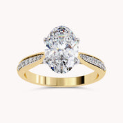 Solitaire Engagement Ring 10.5x7mm Oval & Round Lab Grown Diamond
