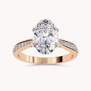 Solitaire Engagement Ring 10.5x7mm Oval & Round Lab Grown Diamond