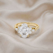 3 Stone Solitaire Engagement Ring Center 10X8mm Lab Grown Diamond
