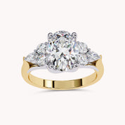 3 Stone Solitaire Engagement Ring Center 10X8mm Lab Grown Diamond