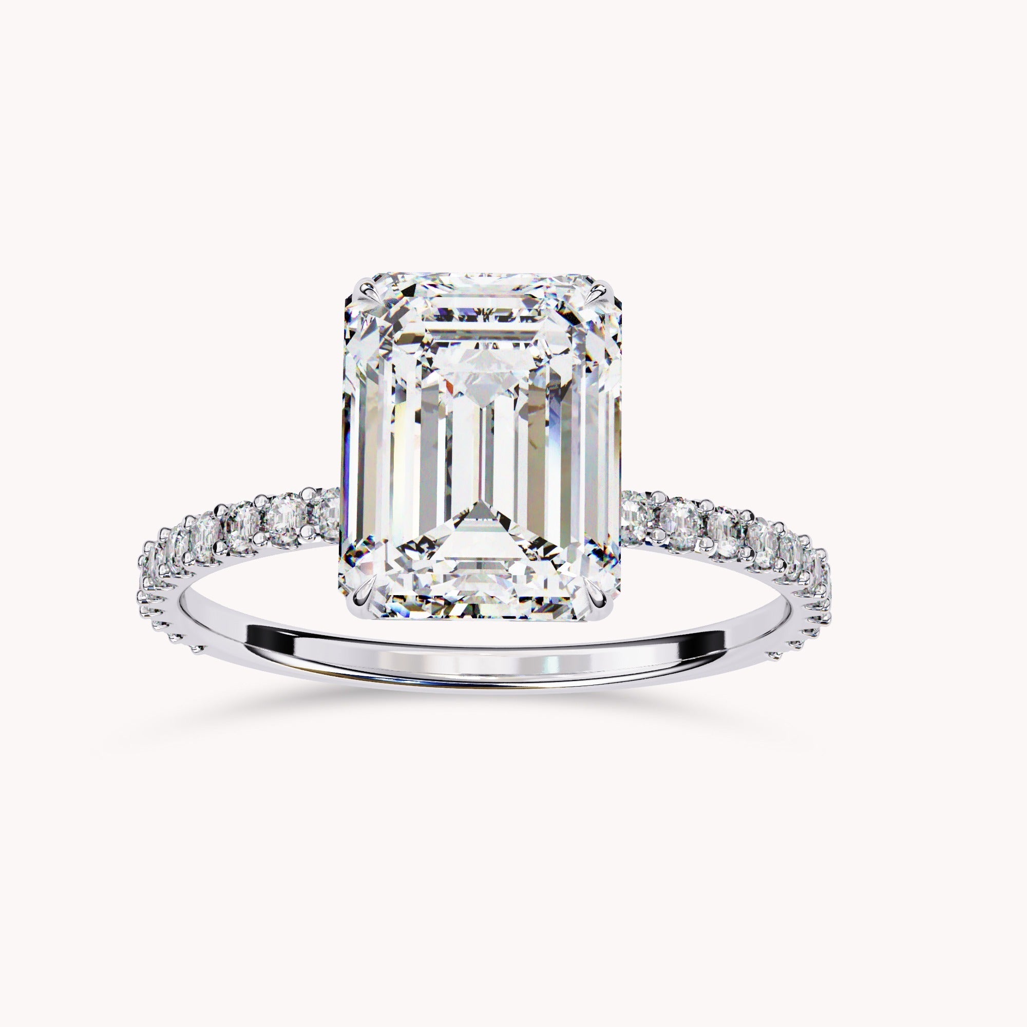 Hidden Halo Engagement Ring 2.65 Ct Lab Grown Diamond