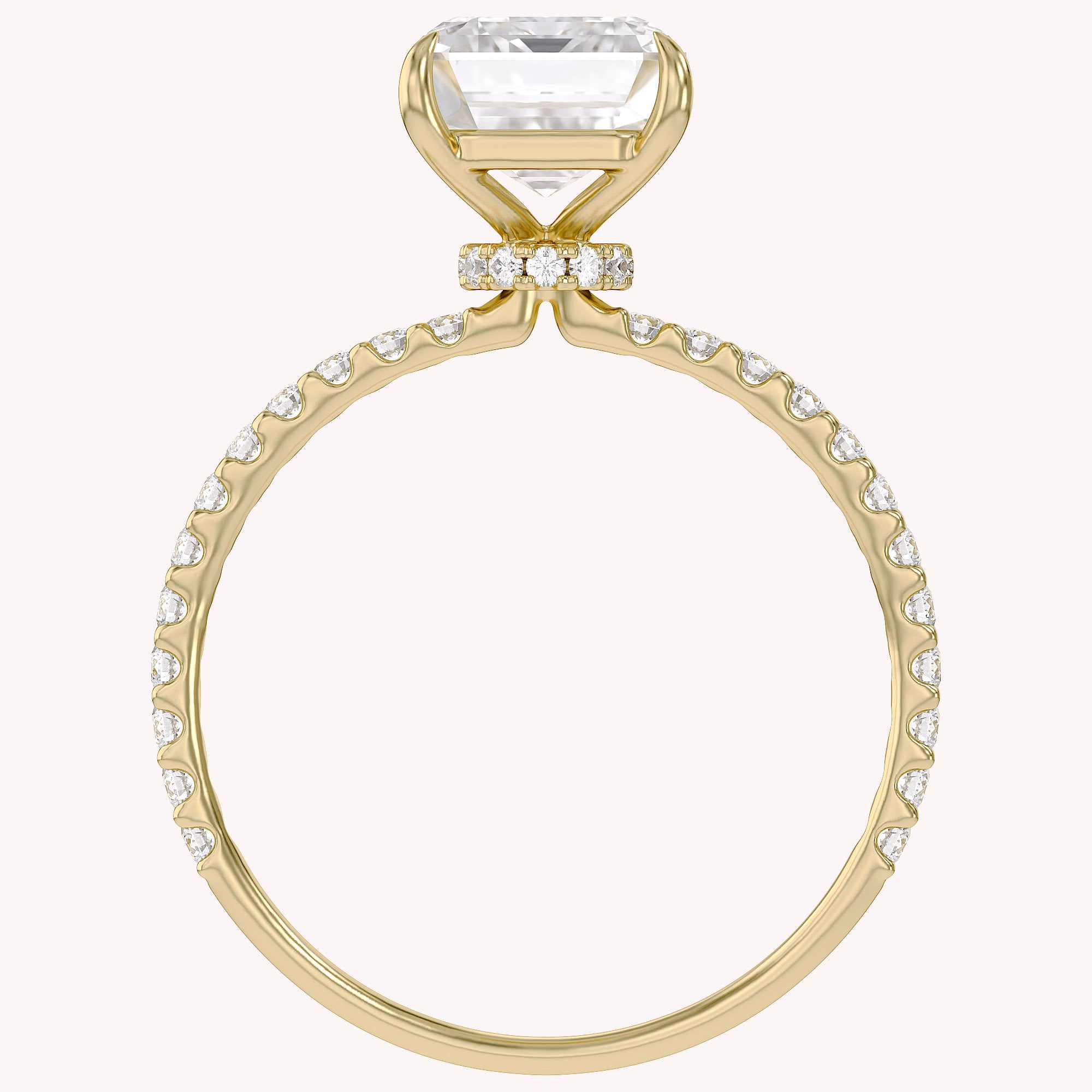 Hidden Halo Engagement Ring 2.65 Ct Lab Grown Diamond