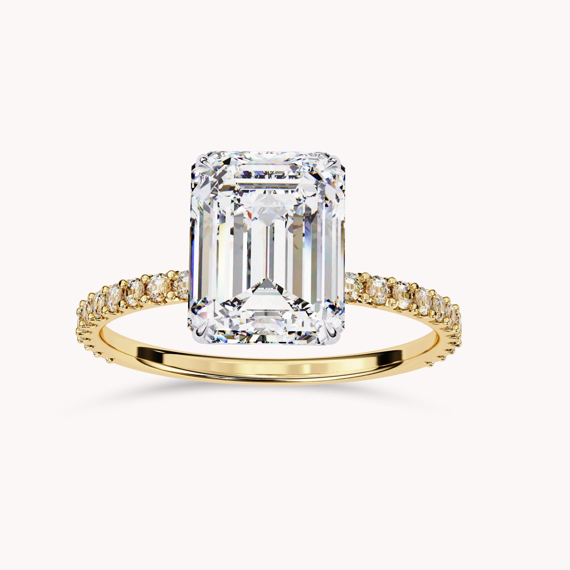 Hidden Halo Engagement Ring 2.65 Ct Lab Grown Diamond