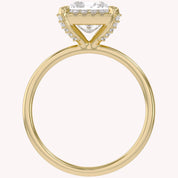 Halo Solitaire Engagement Ring Princess & Round Lab Grown Diamond