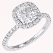 Halo Solitaire Engagement Ring Center 7mm Lab Grown Diamond