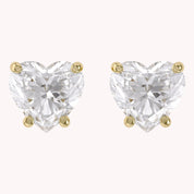 Heart Stud Earrings 2.50 Carat 7mm Lab Grown Diamond