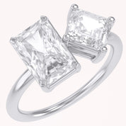 Toi Et Moi Ring Radiant & Emerald Square Lab Grown Diamond