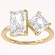 Toi Et Moi Ring Radiant & Emerald Square Lab Grown Diamond
