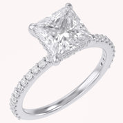 Hidden Solitaire Engagement Ring 2.75 Carat Lab Grown Diamond