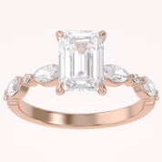 Half Eternity Solitaire Lab Grown Diamond Engagement Ring