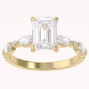 Half Eternity Solitaire Lab Grown Diamond Engagement Ring
