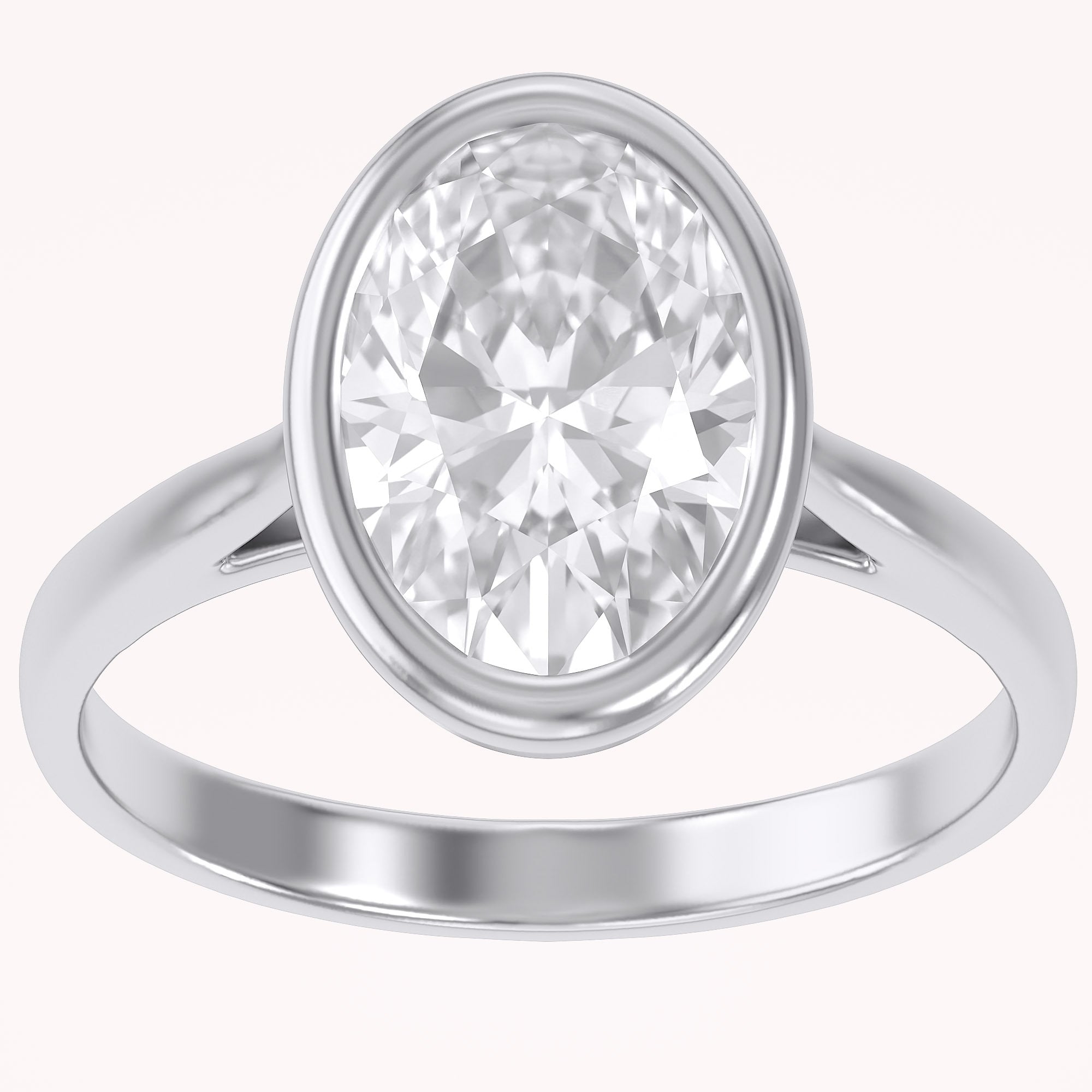 Solitaire Engagement Ring 10X8mm Lab Grown Diamond
