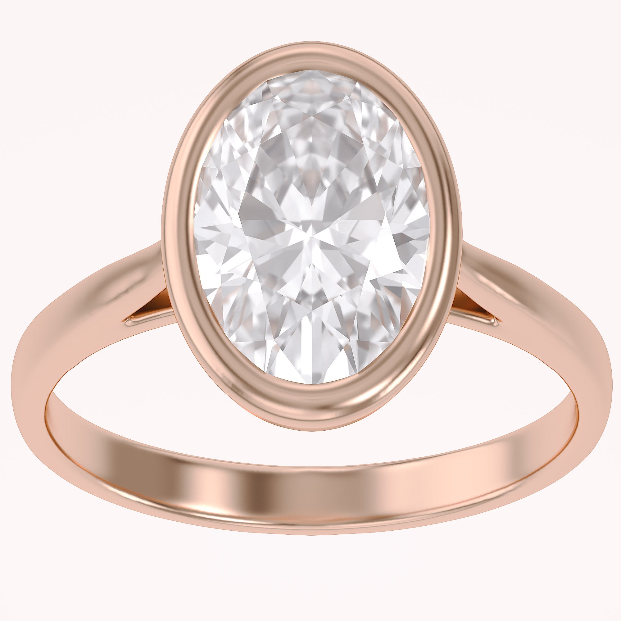 Solitaire Engagement Ring 10X8mm Lab Grown Diamond