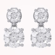 Dangle Stud Earrings 3.60 Carat Round Lab Grown Diamond