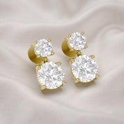 Dangle Stud Earrings 3.60 Carat Round Lab Grown Diamond