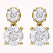 Dangle Stud Earrings 3.60 Carat Round Lab Grown Diamond