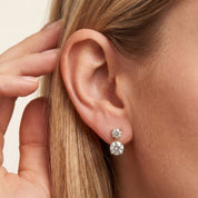 Dangle Stud Earrings 3.60 Carat Round Lab Grown Diamond