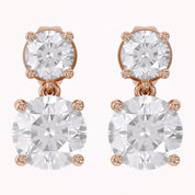 Dangle Stud Earrings 3.60 Carat Round Lab Grown Diamond