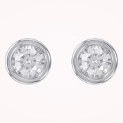 Solitaire Stud Earrings Bezel Set Lab Grown Diamond