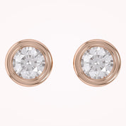 Solitaire Stud Earrings Bezel Set Lab Grown Diamond