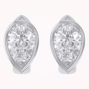 Huggie Hoop Earrings 3 Carat Pear Cut Lab Grown Diamond