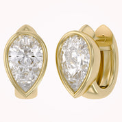 Huggie Hoop Earrings 3 Carat Pear Cut Lab Grown Diamond