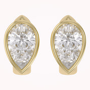 Huggie Hoop Earrings 3 Carat Pear Cut Lab Grown Diamond