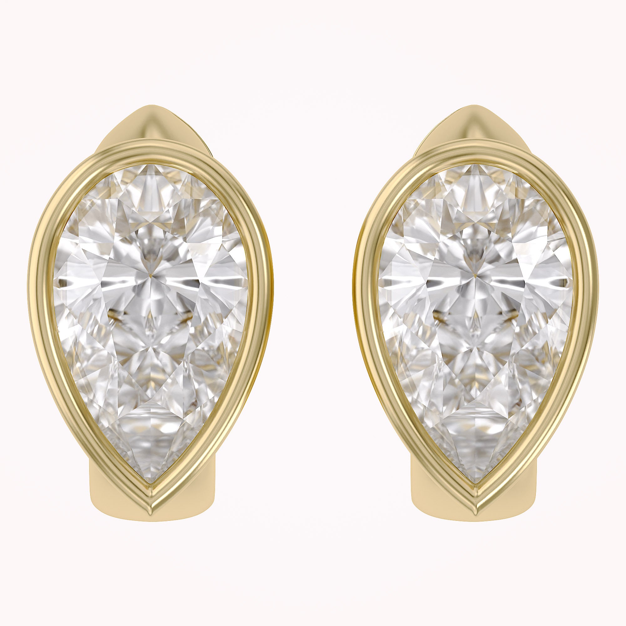 Huggie Hoop Earrings 3 Carat Pear Cut Lab Grown Diamond