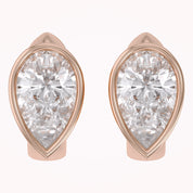 Huggie Hoop Earrings 3 Carat Pear Cut Lab Grown Diamond