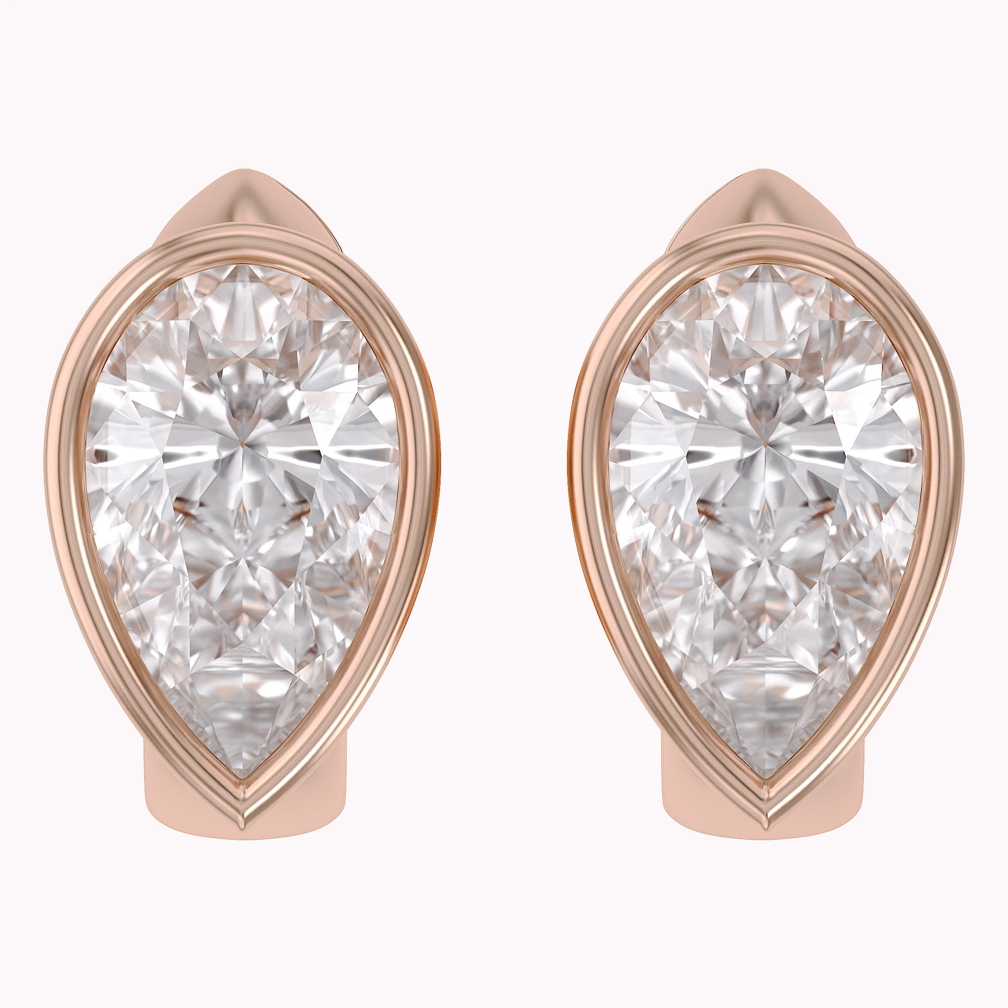 Huggie Hoop Earrings 3 Carat Pear Cut Lab Grown Diamond