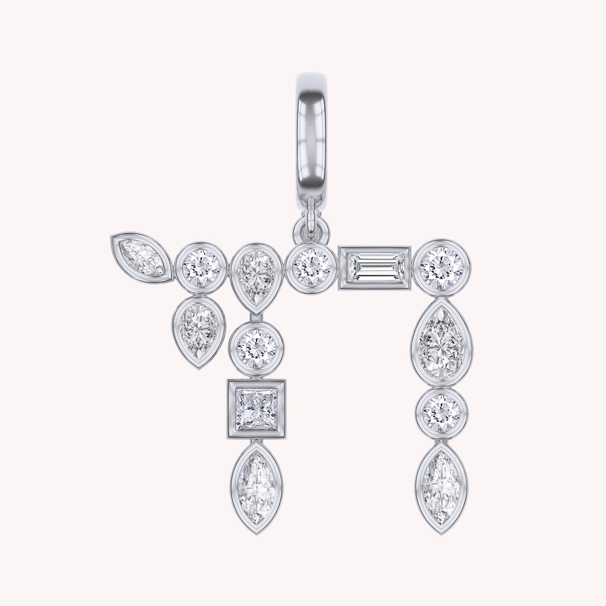 Jewish Chai Pendant Multi Shape Lab Grown Diamond