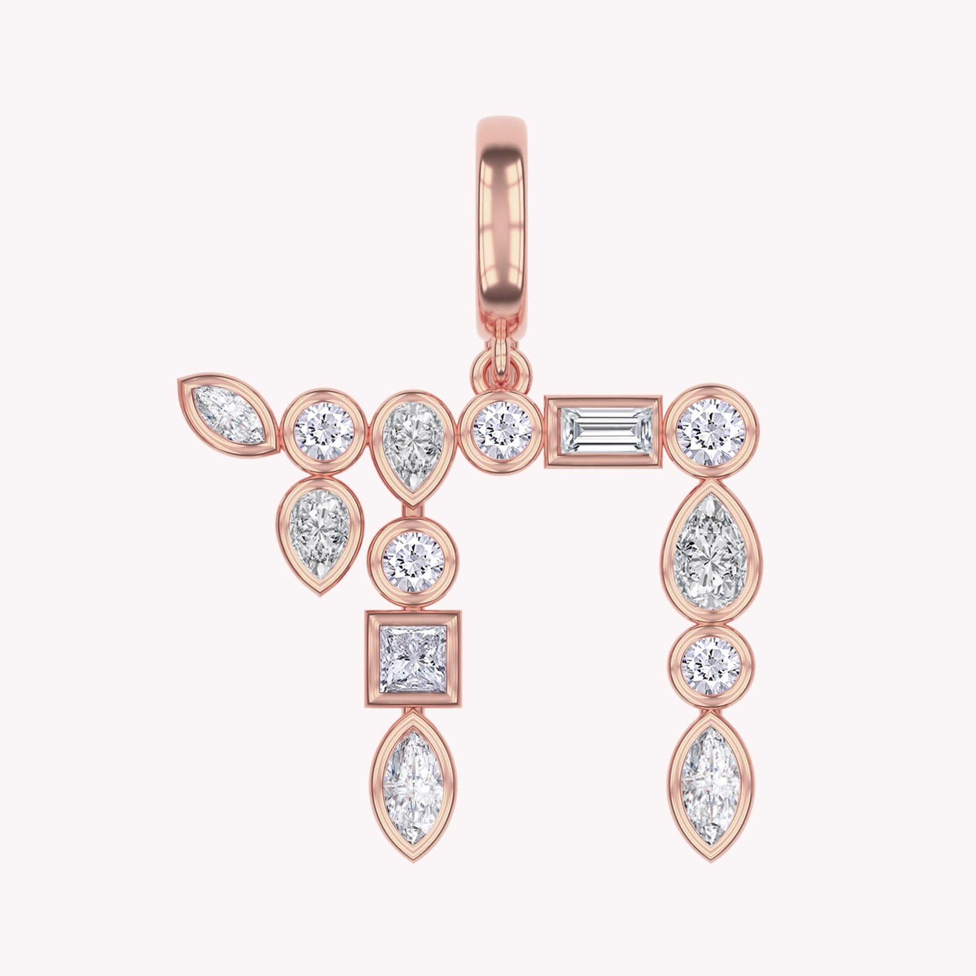 Jewish Chai Pendant Multi Shape Lab Grown Diamond