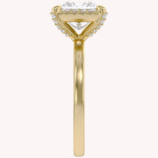 Halo Solitaire Engagement Ring Princess & Round Lab Grown Diamond