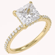 Hidden Solitaire Engagement Ring 2.75 Carat Lab Grown Diamond