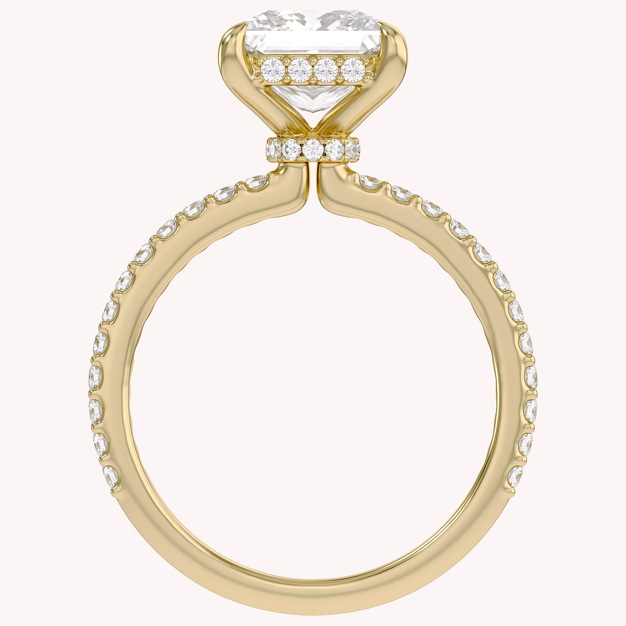 Hidden Solitaire Engagement Ring 2.75 Carat Lab Grown Diamond