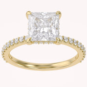 Hidden Solitaire Engagement Ring 2.75 Carat Lab Grown Diamond
