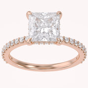 Hidden Solitaire Engagement Ring 2.75 Carat Lab Grown Diamond
