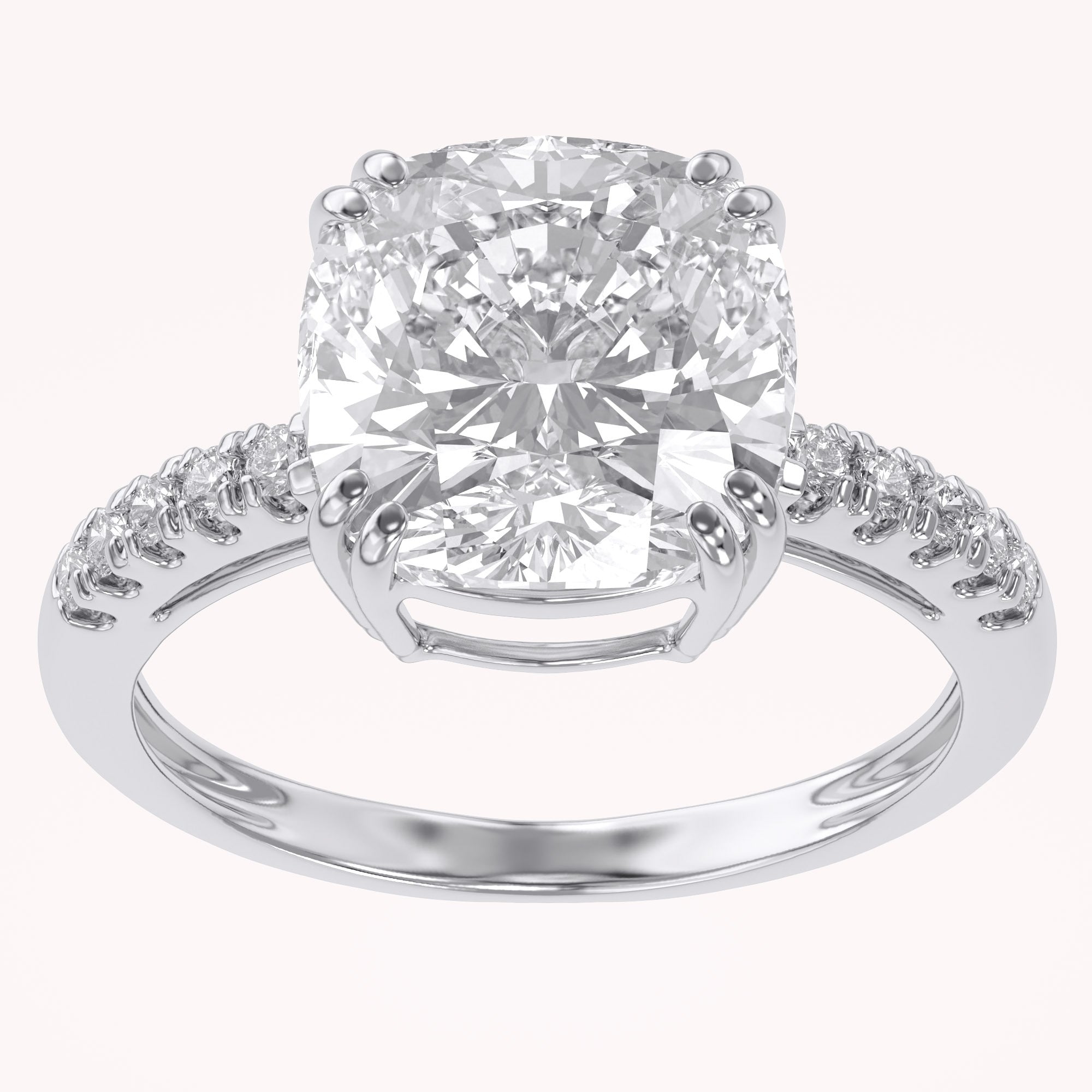 Solitaire Engagement Wedding Ring Center 10mm Lab Grown Diamond