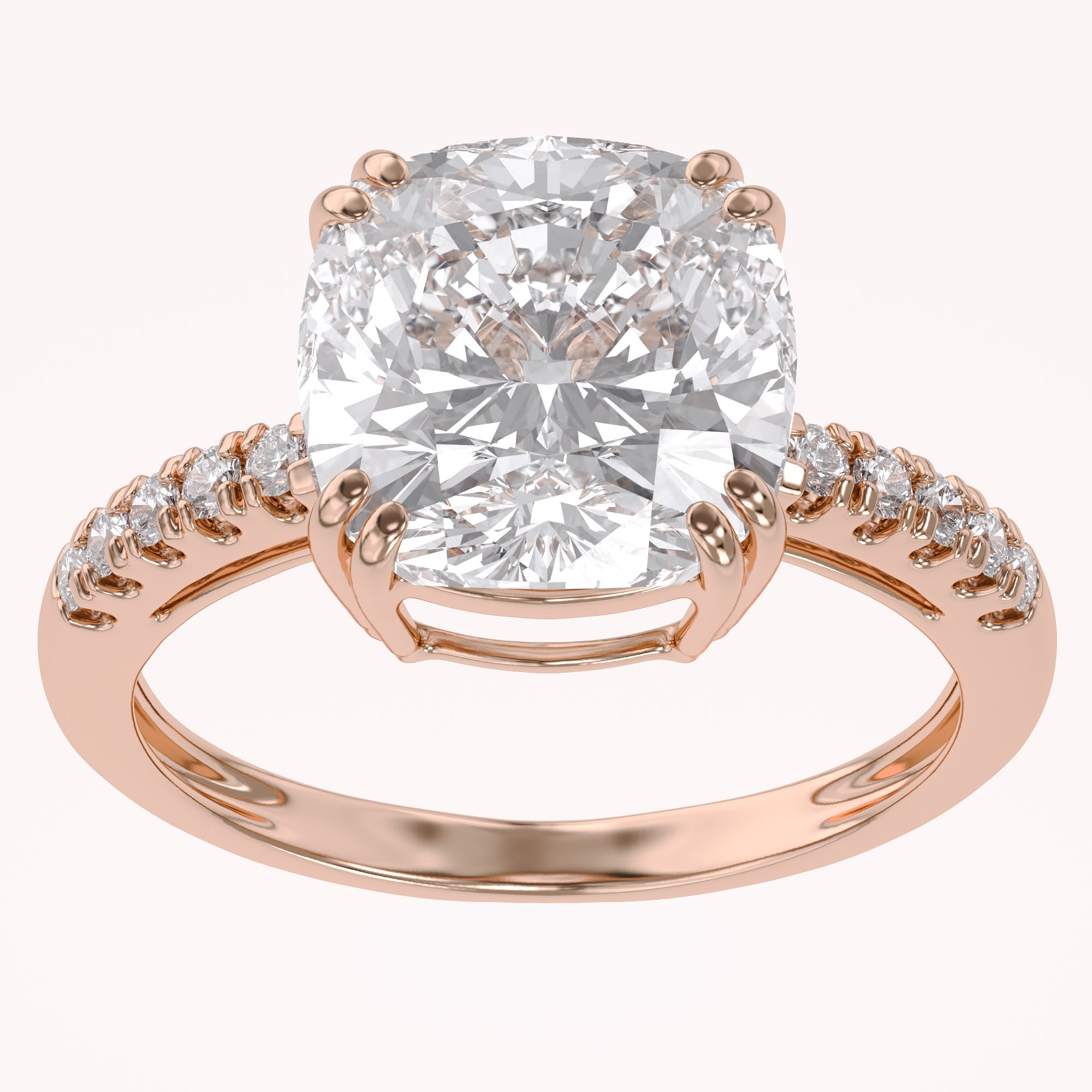 Solitaire Engagement Wedding Ring Center 10mm Lab Grown Diamond
